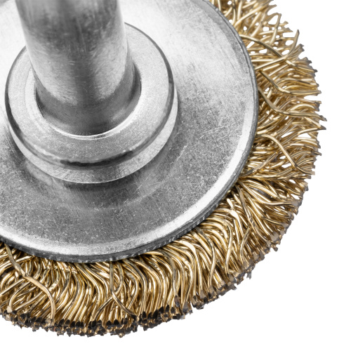 Щетка для дрели, 30 мм, плоская со шпилькой, латунированная витая проволока Matrix по ценам производителя в Москве с доставкой по всей России