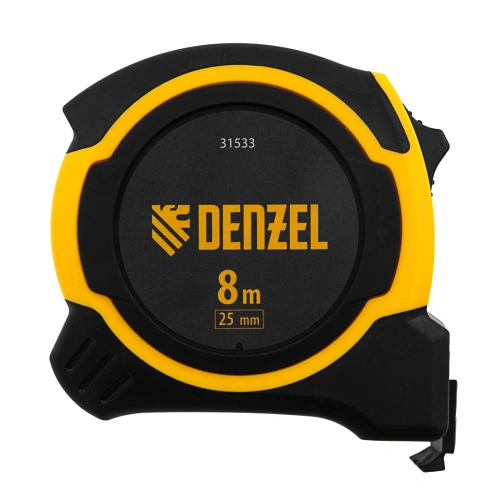 Рулетка 8м х 25мм, двухкомп. корпус, магнитный обрезиненный зацеп Denzel по ценам производителя в Москве с доставкой по всей России