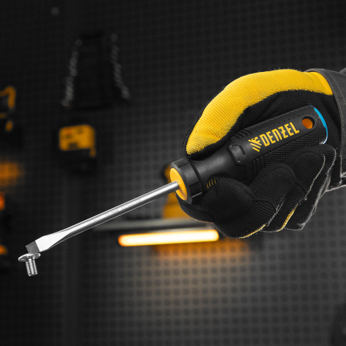 Отвертка, SL6x100 мм, S2, 3к рукоятка Denzel по ценам производителя в Москве с доставкой по всей России